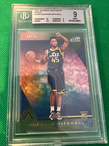 2017 ascension donovan Mitchell rc green bgs 9 9/25