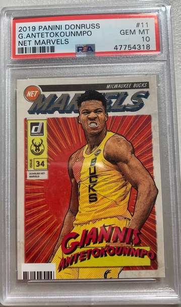 2019 Donruss Giannis Antetokounmpo Net Marvels PSA 10
