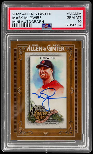 2022 Topps Allen And Ginter Mark Mcgwire Framed Mini Autograph PSA 10