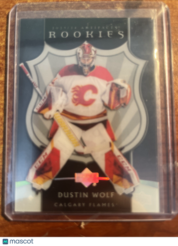 2023 UD Artifacts Clear Cut Retro Rookies Dustin Wolf #CCRR-29 Clear Rookie