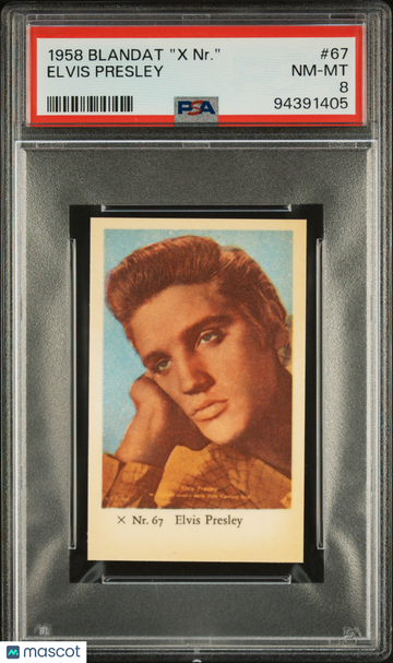 1958 Blandat "X NR." Elvis Presley #67 PSA 8