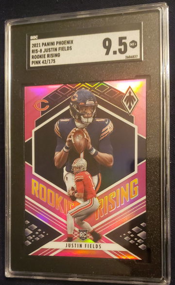 Justin Fields RC 2021 Phoenix Rookie Rising Pink /175 SGC 9.5 MINT+