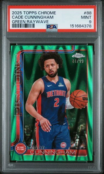 2025 Topps Chrome | Cade Cunningham | Green Raywave | 81/99 | PSA 9