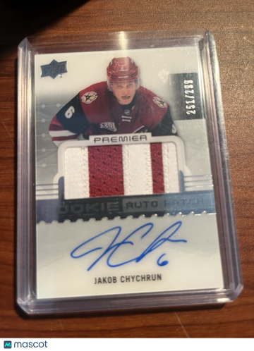 2016-17 Upper Deck Premier Jakob Chychrun #77 Patch AU,RC,MEM,SN