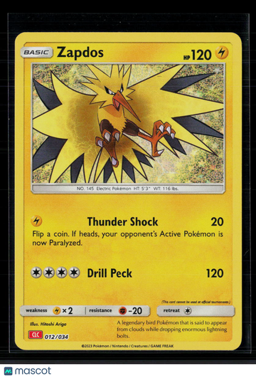 2023 Classic Collection Zapdos Holo #12/34