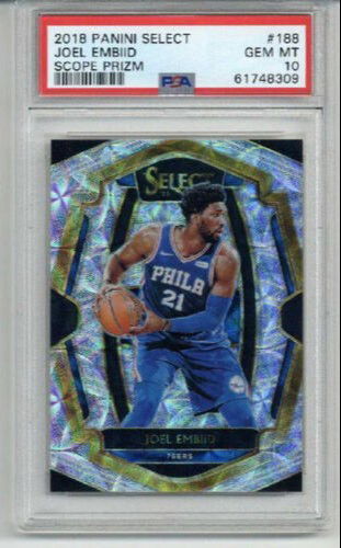2018 PANINI SELECT SCOPE PRIZM #188 JOEL EMBIID 76ERS PSA 10 LOW POP RARE