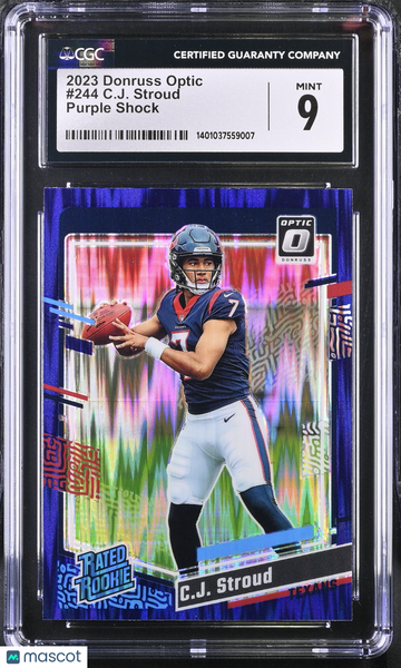 2023 Donruss Optic C.J. Stroud #244 Purple Shock CGC 9
