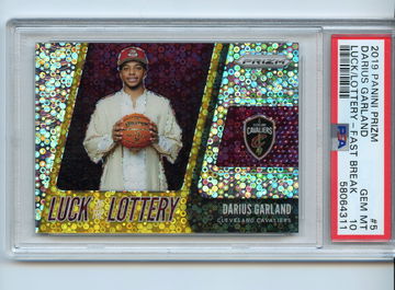 PSA 10 Darius Garland Luck of the Lottery Gem RC Prizm Fast Break #5 2019 Rookie