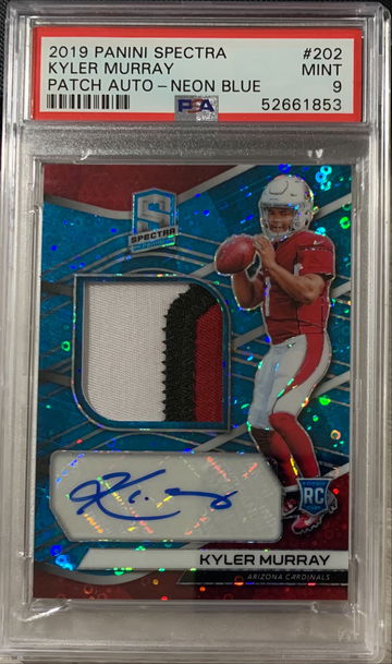 2019 Panini Spectra Neon Blue Patch AUTO Kyler Murray 6/75