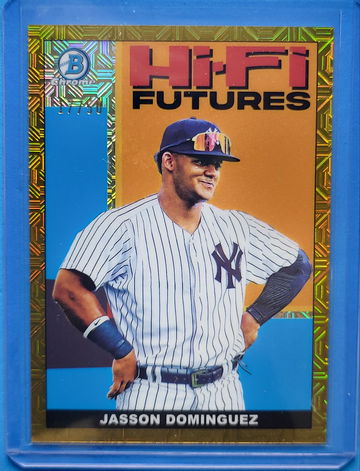2022 Bowman Chrome Mega Box Jasson Dominguez Gold Mojo Refractor 17/50 Yankees