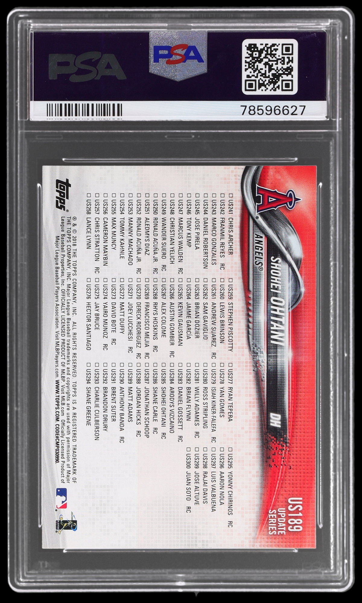 2018 Topps Update Shohei Ohtani PSA 9 RC | MySlabs