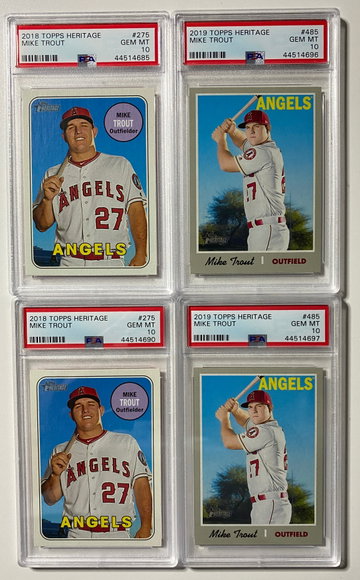 2019 Mike Trout Topps Heritage PSA 10 (2) 2018 Mike Trout Topps Heritage PSA 10 (2)