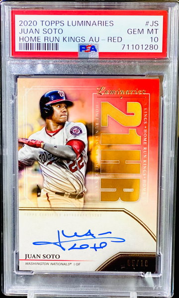 Juan Soto Luminaries Red /10 PSA 10 POP 1 HR King