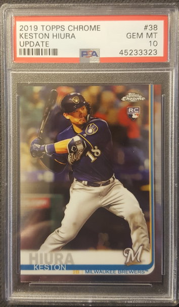 2019 Topps Chrome Update Keston Hiura Rookie PSA 10 Milwaukee Brewers