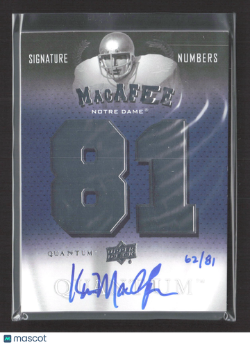 2013 Upper Deck Quantum Signature Numbers Ken MacAfee #SN-KM /81