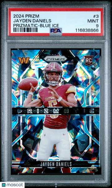2024 Panini Prizm Prizmatic Jayden Daniels #3 Blue Ice PSA 9