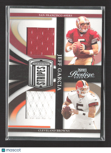 2005 Playoff Prestige Changing Stripes Jeff Garcia #CS-6 Game-Worn Jersey Dual Jersey Patch