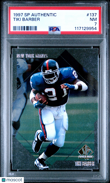 1997 SP Authentic Tiki Barber #137 Rookie PSA 7