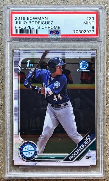 2019 Bowman Julio Rodriguez Prospects Chrome RC #33 PSA 9