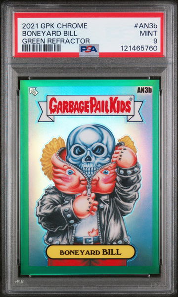 2021 Topps GPK Chrome Green Refractor Boneyard Bill #AN3b /299 PSA 9