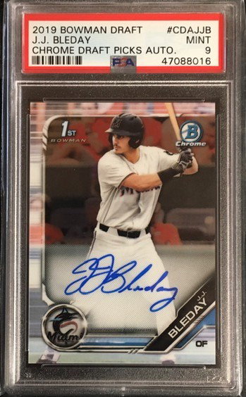 2019 Bowman Draft - J.J. BLEDAY - Chrome Draft Picks AUTO - PSA 9