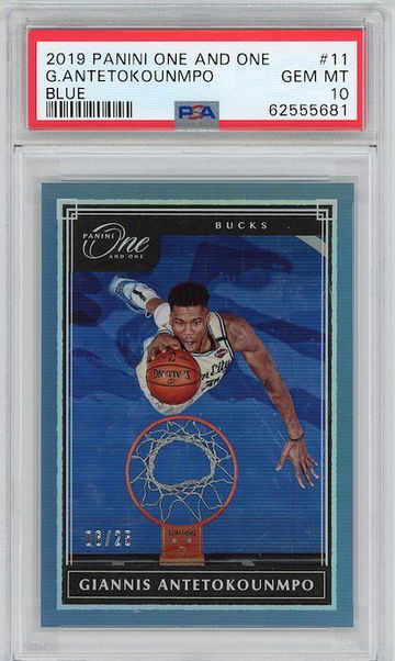 Giannis Antetokounmpo One and One BLUE /25 PSA10 #11