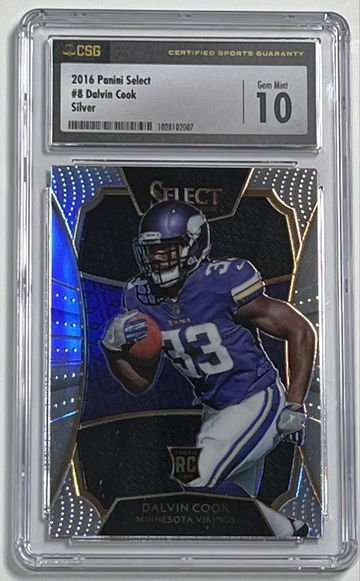 2016 Panini Select Dalvin Cook Silver Prizm Rookie XRC Redemption #8 SSP CSG 10