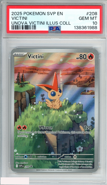 2025 POKEMON SVP BLACK STAR PROMO VICTINI #208 UNOVA VICTINI ILLUS COLL PSA 10