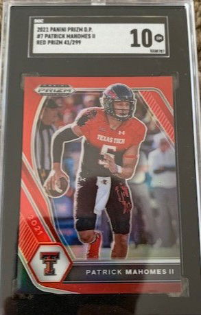 2021 Panini Prizm DP Draft Picks Red Holo Patrick Mahomes - SGC 10 Gem Mint GM