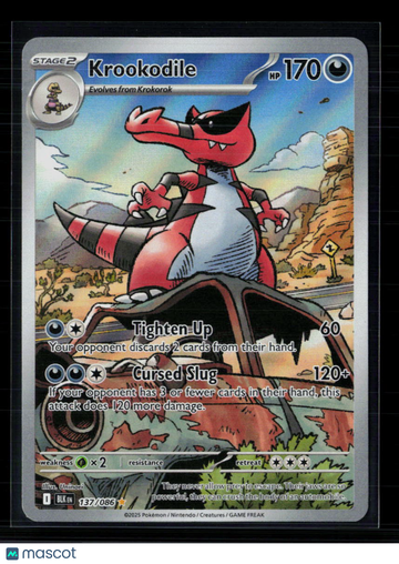 2025 Pokemon Scarlet & Violet Black Bolt Krookodile Secret Rare #137/86