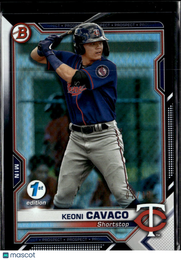 Keoni Cavaco 2021 Bowman Chrome 1st Edition Blue /10 Minnesota Twins