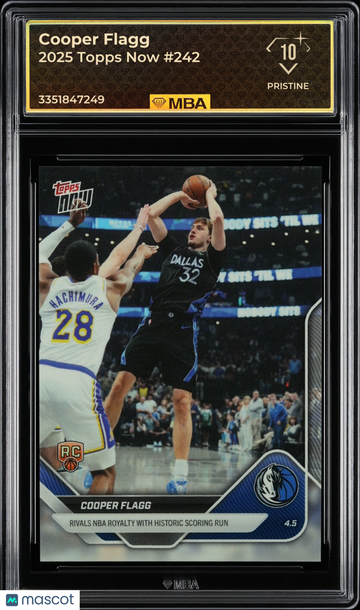 2025 Topps Now Cooper Flagg #242 MBA 10