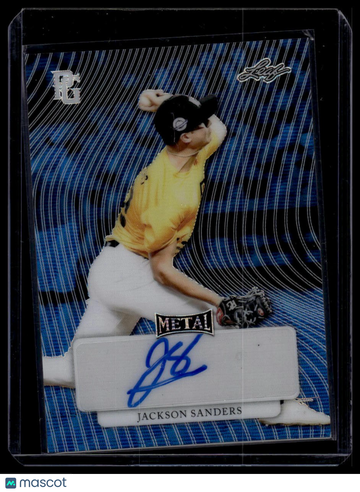 2023 Leaf Perfect Game National Showcase Jackson Sanders #MA-JS1 Metal Auto Blue Wave SN AU
