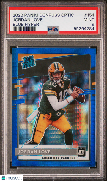2020 Panini Donruss Optic Jordan Love #154 Blue Hyper PSA 9