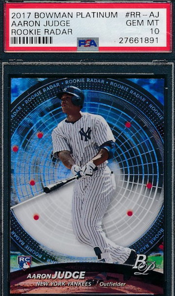 2017 Bowman Platinum Rookie Radar Aaron Judge Refractor RC PSA 10 GEM MT 1891