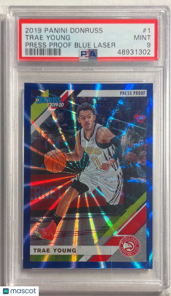 2019 Panini Donruss Trae Young #1 Press Proof Blue Laser PSA 9