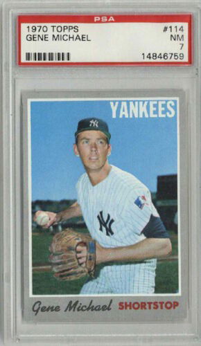 1970 TOPPS #114 GENE MICHAEL BASEBALL CARD NEW YORK YANKEES PSA 7 CENTERED NM