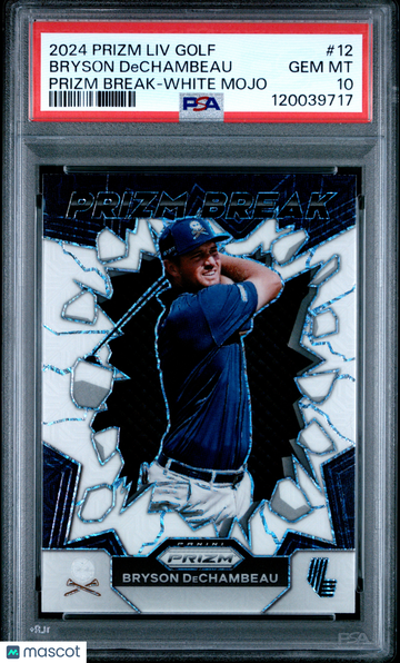 2024 Panini Prizm LIV Golf Prizm Break Bryson Dechambeau #12 White Mojo PSA 10