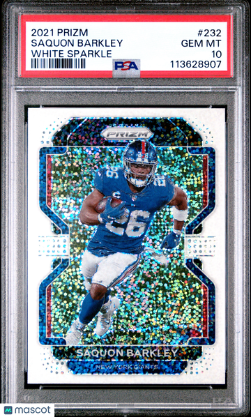 2021 Panini Prizm Saquon Barkley #232 White Sparkle PSA 10