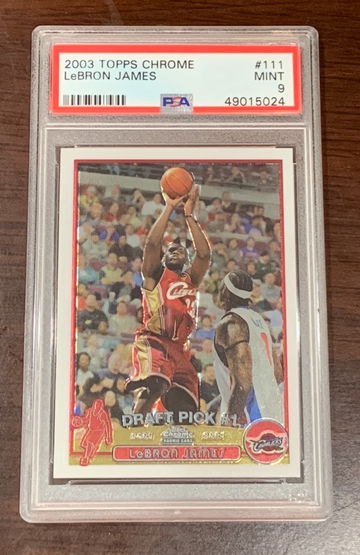 2003 Topps Chrome Lebron James PSA 9