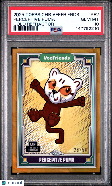 2025 Topps Chrome Veefriends Perceptive Puma #82 Gold Refractor PSA 10