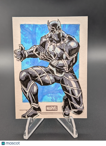 2025 Topps Chrome Marvel Studios Sketch Card Black Panther by Andy Tili
