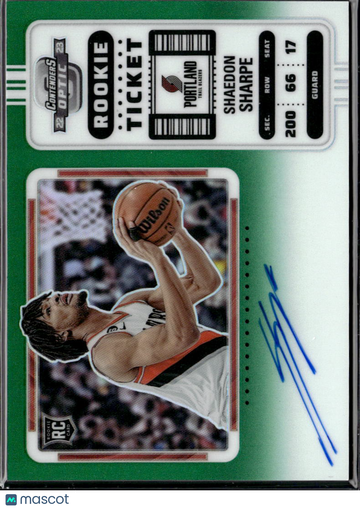 2023 Panini Contenders Optic Prizm Shaedon Sharpe #133 /75 RC