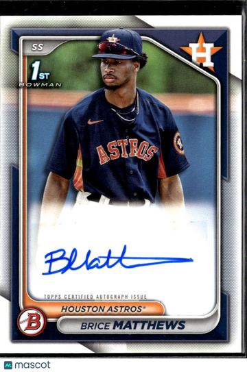 Brice Matthews 2024 Bowman 1st Bowman Auto /20 Houston Astros