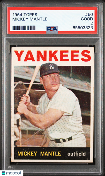 1964 Topps Mickey Mantle #50 PSA 2