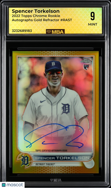 2022 Topps Chrome Rookie Autographs Spencer Torkelson #RAST Gold Refractor MBA 9