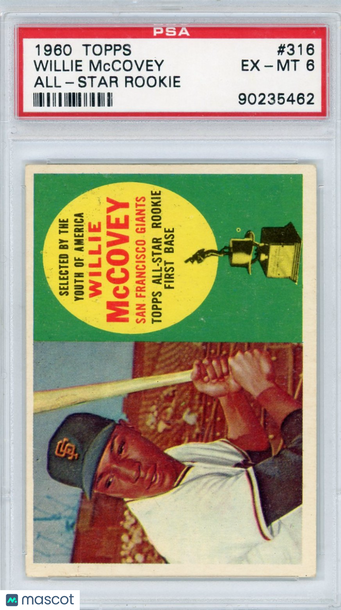 1960 Topps Willie Mccovey #316 All Star Rookie PSA 6