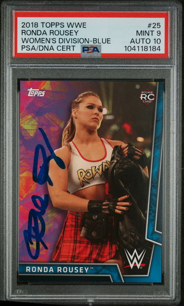 2018 Topps WWE Women's Division Blue Ronda Rousey #25 /25 PSA 9
