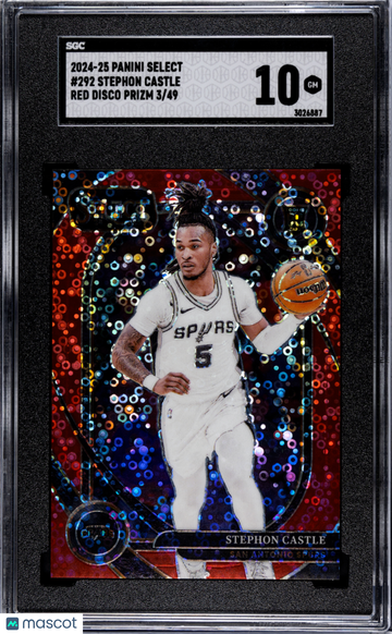 2024-25 Panini Select Stephon Castle #292 Red Disco Prizm 49 SGC 10
