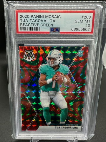2020 Mosaic Tua Tagovailoa Reactive Green - PSA 10